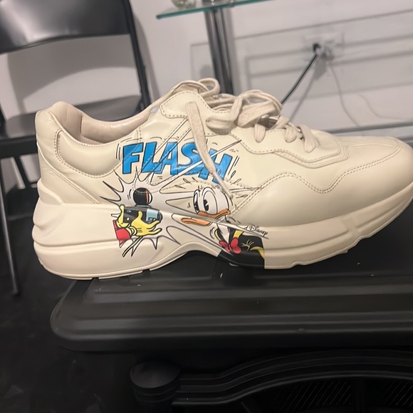 Gucci sneakers Donald Duck size 10 tan - Picture 5 of 6